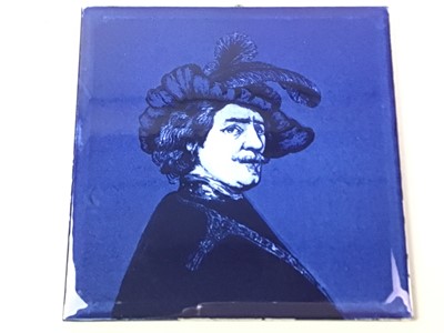 Lot 513 - TWO BLUE AND WHITE TILES