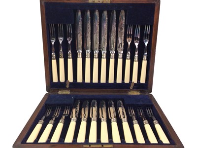 Lot 564 - THREE SUITES OF SILVER PLATED CUTLERY