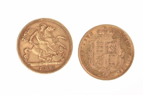 Lot 517 - TWO GOLD HALF SOVEREIGNS DATED 1877 AND 1899