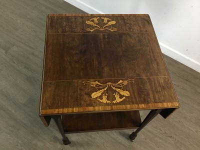 Lot 1359 - ARTS & CRAFTS INLAID WALNUT DROP-LEAF SIDE TABLE