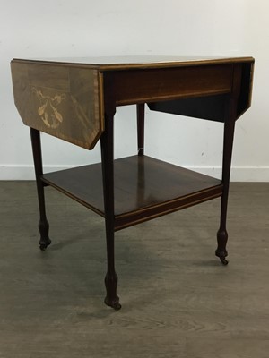 Lot 1359 - ARTS & CRAFTS INLAID WALNUT DROP-LEAF SIDE TABLE