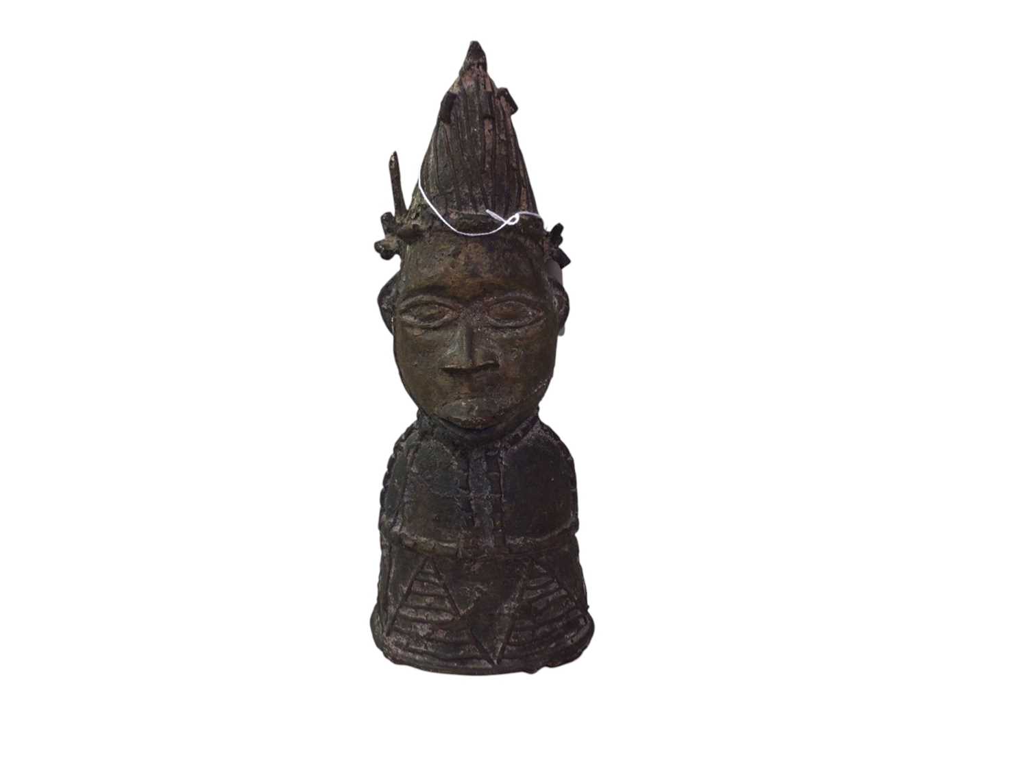 Lot 819 - BENIN STYLE CAST METAL BUST