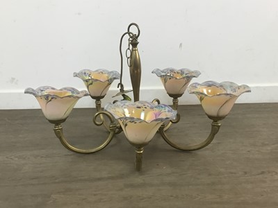Lot 512 - BRASS FIVE BRANCH CHANDELIER