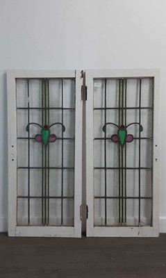 Lot 833 - TWO STAINED GLASS PANELS