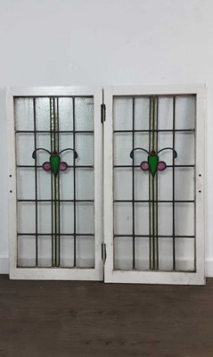 Lot 833 - TWO STAINED GLASS PANELS
