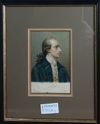 Lot 315A - JOHANN WOLFGANG GOETHE INTEREST - COLOUR PORTRAIT PRINT AFTER GEORG OSWALD MAY