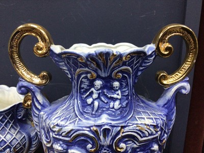 Lot 68 - ITALIAN MAJOLICA GARNITURE