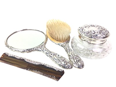 Lot 105 - SILVER BACKED DRESSING TABLE SET