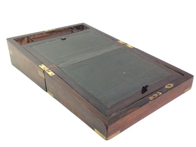 Lot 166 - VICTORIAN BRASS BOUND ROSEWOOD LAP DESK