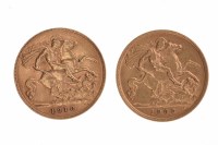 Lot 553 - TWO GOLD HALF SOVEREIGNS DATED 1906 AND 1910