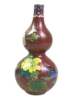 Lot 113 - CLOISONNÉ DOUBLE GOURD VASE
