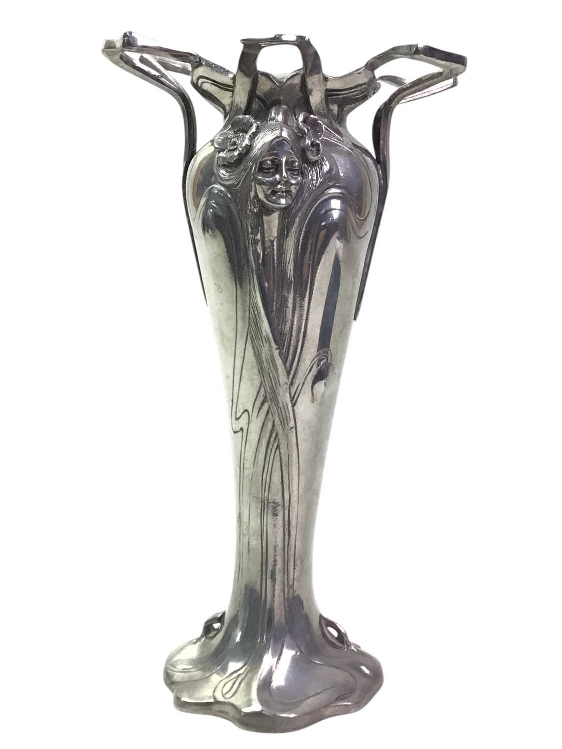 Lot 65 - ART NOUVEAU CAST PEWTER VASE