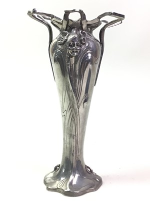 Lot 65 - ART NOUVEAU CAST PEWTER VASE
