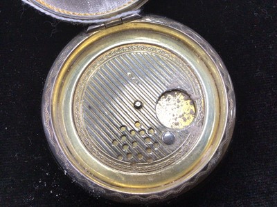 Lot 22 - ART DECO SILVER AND BLACK ENAMEL COMPACT
