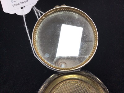 Lot 22 - ART DECO SILVER AND BLACK ENAMEL COMPACT