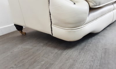Lot 84 - CREAM LEATHER CHESTERFIELD SOFA