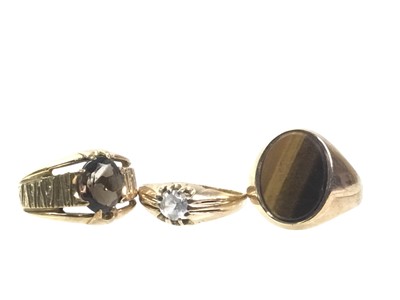 Lot 158 - THREE GOLD RINGS