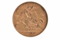 Lot 571 - GOLD HALF SOVEREIGN DATED 1905