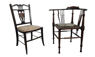 Lot 272 - EDWARDIAN INLAID ROSEWOOD PARLOUR CHAIR