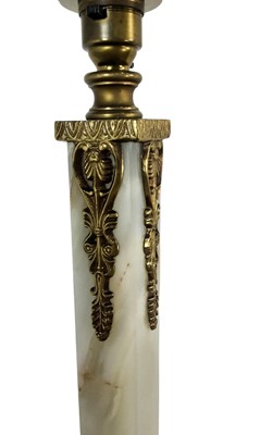 Lot 273 - ONYX AND BRASS STANDARD LAMP