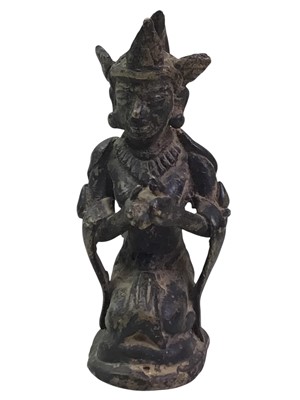 Lot 198 - CAST METAL FIGURE OF A DEITY