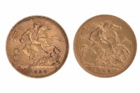 Lot 578 - TWO GOLD HALF SOVEREIGNS DATED 1898 AND 1909