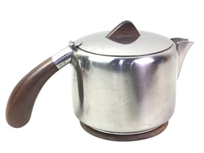 Lot 229 - DANISH SILVER PLATED TEAPOT