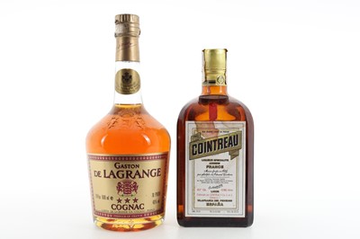 Lot 296 - COINTREAU 1980S 85CL AND GASTON DE LAGRANGE THREE STAR 24 FL OZ