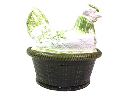 Lot 386 - CERAMIC HEN EGG BASKET