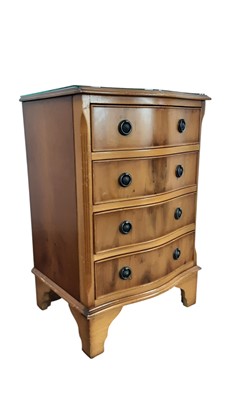 Lot 406 - REPRODUCTION YEW WOOD CHEST OF DRAWERS