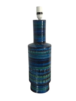 Lot 553 - ALDO LONDI (ITALIAN) FOR BITOSSI, A LARGE REMINI BLUE CYLINDRICAL TABLE LAMP