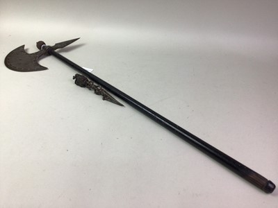 Lot 538 - TIBETAN CAST METAL BUDDHIST RITUAL PHURBA DAGGER
