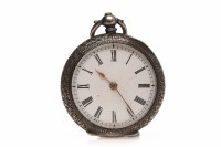 Lot 768 - LADY'S CONTINENTAL SILVER FOB WATCH the round...