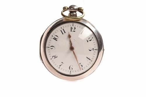 Lot 772 - SILVER PAIR CASED POCKET WATCH the white dial...