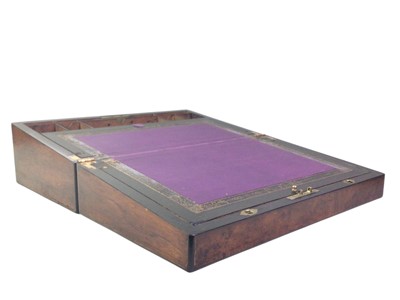 Lot 519 - VICTORIAN BURR WALNUT LAP DESK