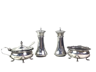 Lot 579 - GROUP OF SILVER SALTS AND CONDIMENTS