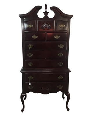 Lot 609 - REPRODUCTION MAHOGANY TALLBOY