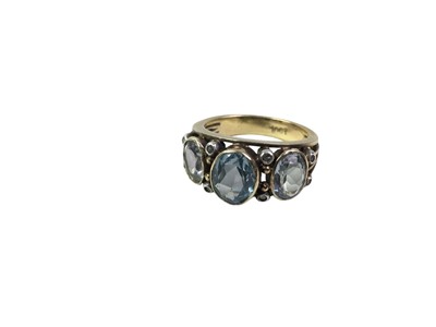 Lot 638 - TWO GOLD DRESS STONE RINGS
