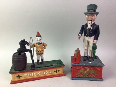 Lot 650 - TWO MECHANICAL CAST IRON MONEY BANKS