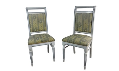 Lot 614 - SET OF FOUR WHITE PAINTED DINING CHAIRS