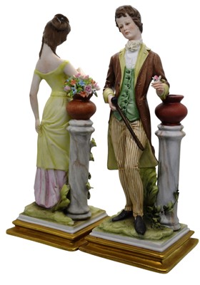 Lot 138 - CAPODIMONTE, PAIR OF CERAMIC FIGURES