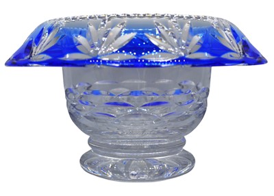 Lot 139 - BOHEMIAN STYLE COBALT BLUE GLASS MUSHROOM CENTERPIECE VASE