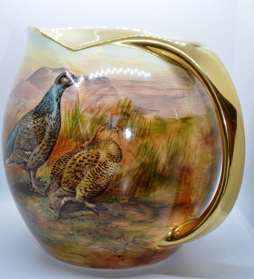 Lot 143 - B AUSTIN FOR ROYAL WINTON, GAME BIRD PITCHER JUG