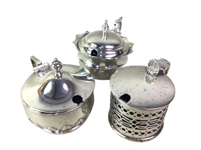Lot 662 - THREE SILVER CRUETS