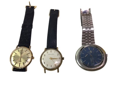 Lot 687 - TWO VINTAGE GOLD CASED WRIST WATCHES