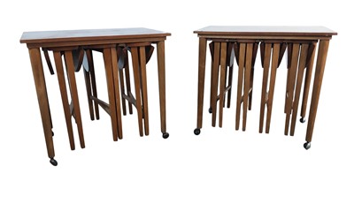Lot 107 - TWO TEAK NESTS OF TABLES