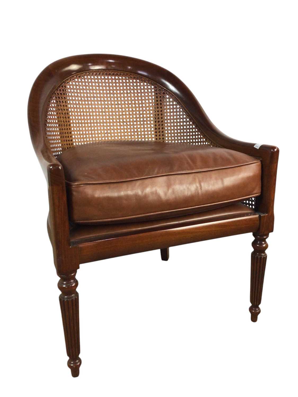 Lot 93 - MAHOGANY TUB CHAIR