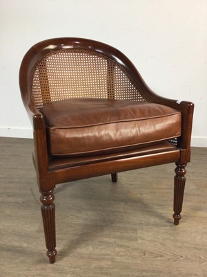 Lot 93 - MAHOGANY TUB CHAIR