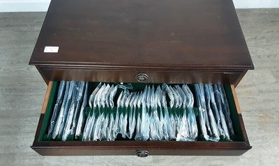 Lot 75 - MAHOGANY TABLE CANTEEN OF SILVER PLATED CUTLERY