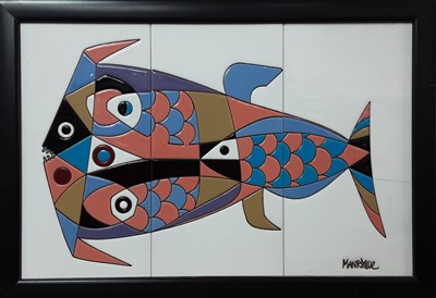 Lot 115 - CESAR MANRIQUE, ART POTTERY TILE DISPLAY